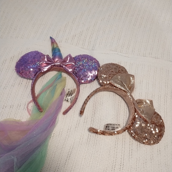 Set (2) Disney Sequin Unicorn and Mouse Ear Headbands - Picture 4 of 11